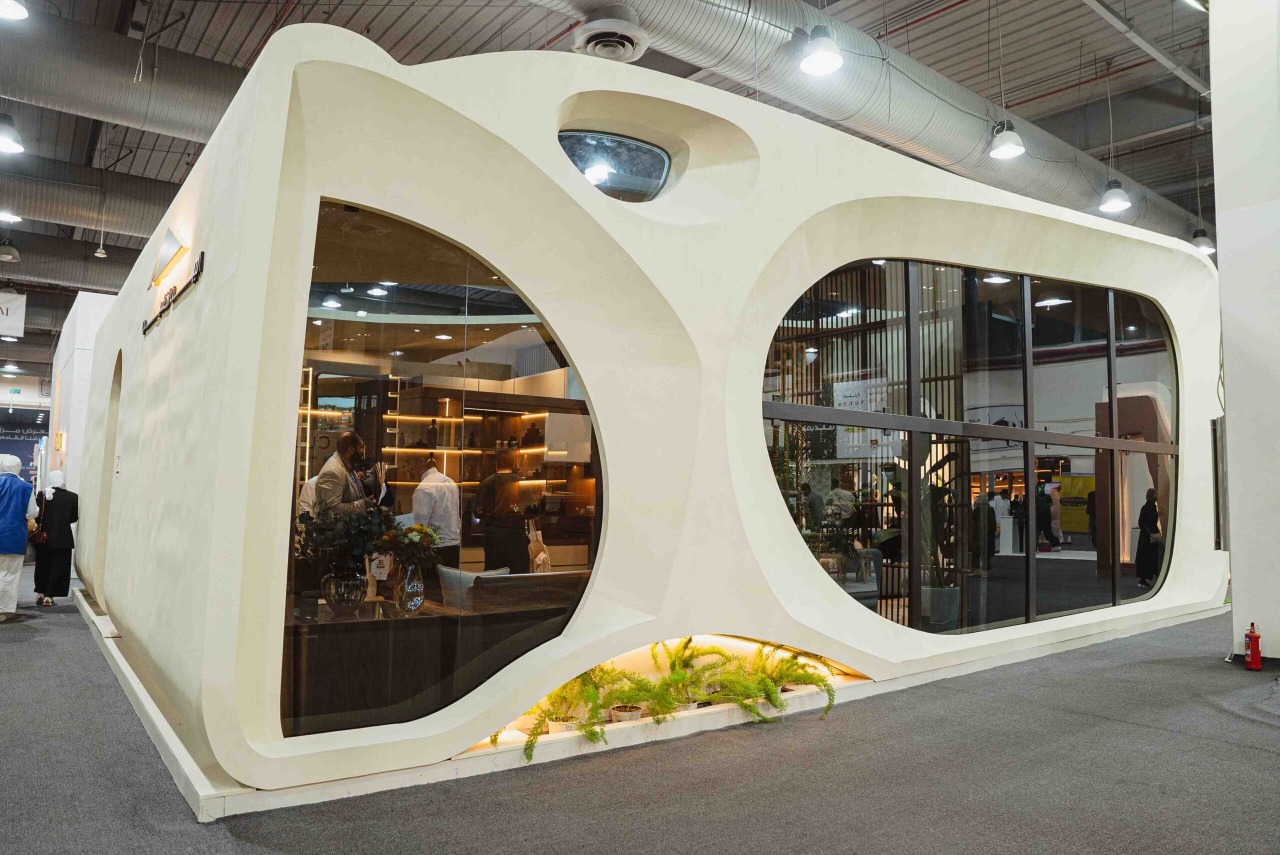 The wooden house booth at the Mirzam 2023 exhibition