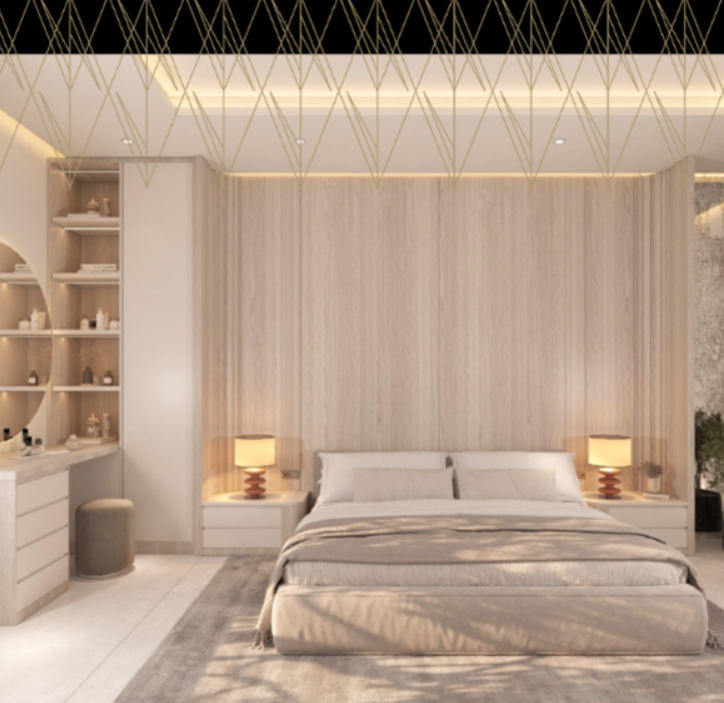 Elegant Bedroom Lighting Design Enhancing Wooden Features - Wooden House